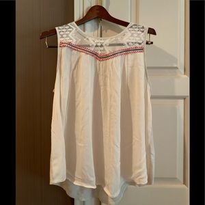 REWIND Detail Top with Linen front and Jersey Back